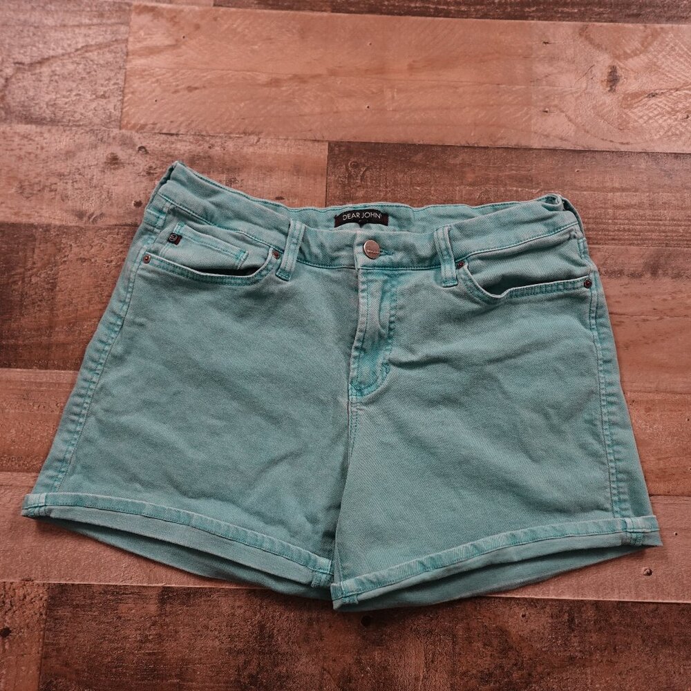 Dear John high rise denim shorts women's 29 peacock